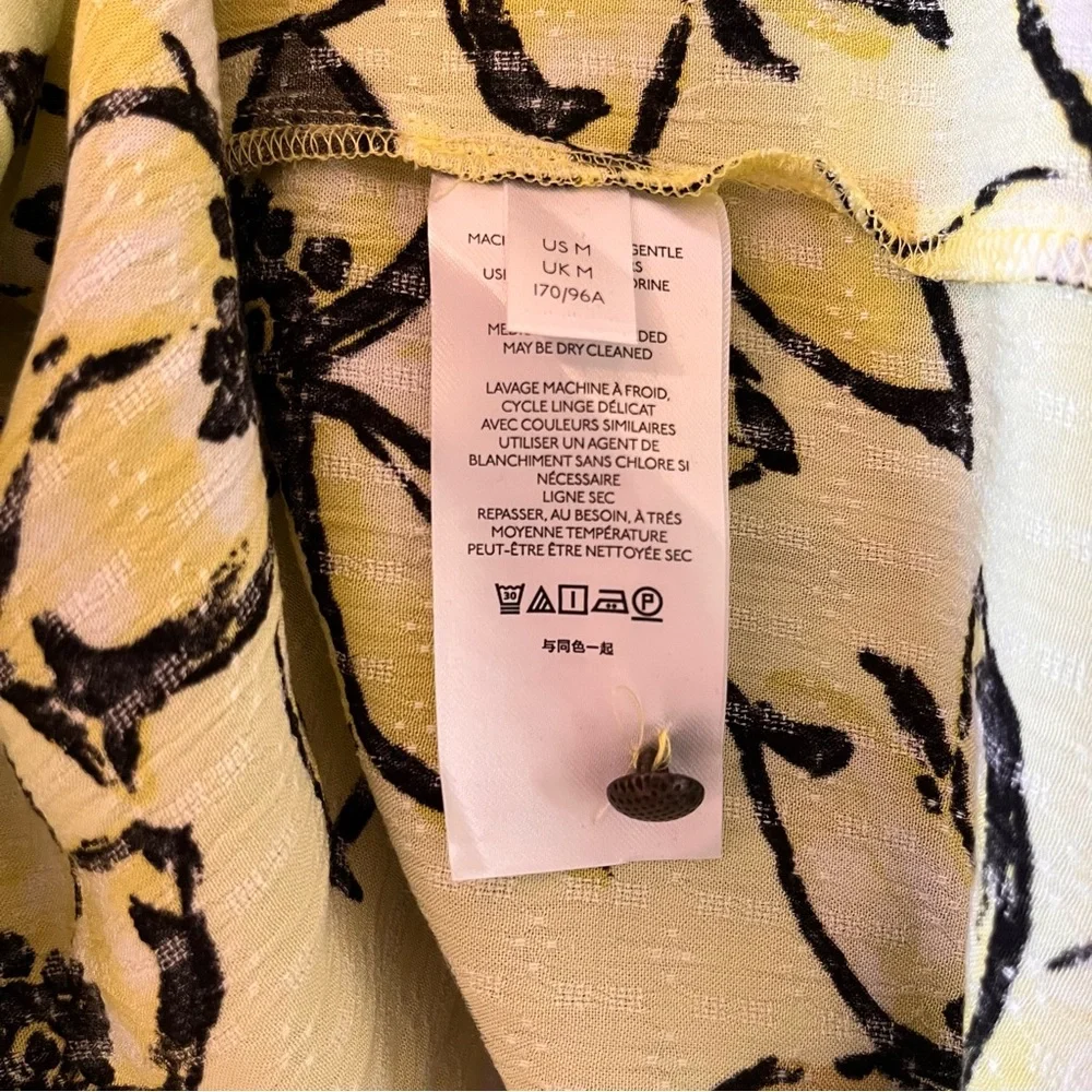 Anthro Maeve Yellow Floral Amber Tiered Tunic Dress, Size M - Picture 12 of 16